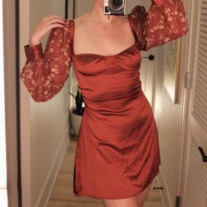 WeWoreWhat Danielle Bernstein Puff Sleeve Mini Dress NWT